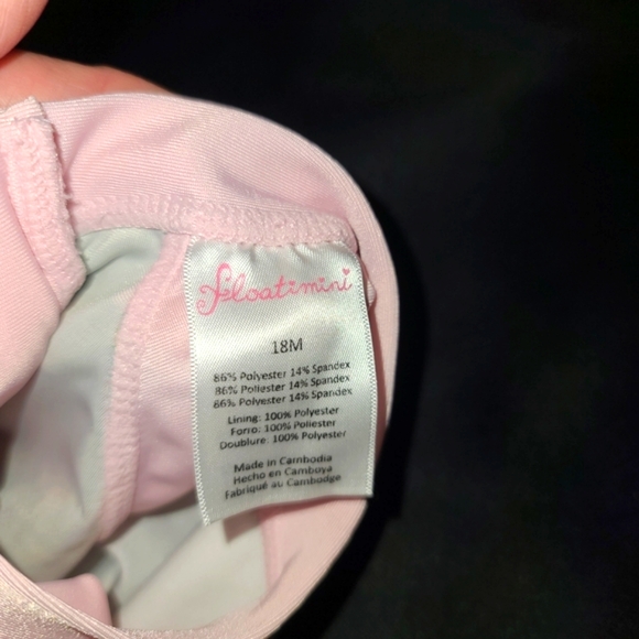 Floatimini Pink and Green Kids Swim Trunks and Top - Picture 2 of 3